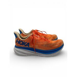Hoka One One Mens Clifton 9 Sz 12D Sneakers Shoes Orange Active Athletic